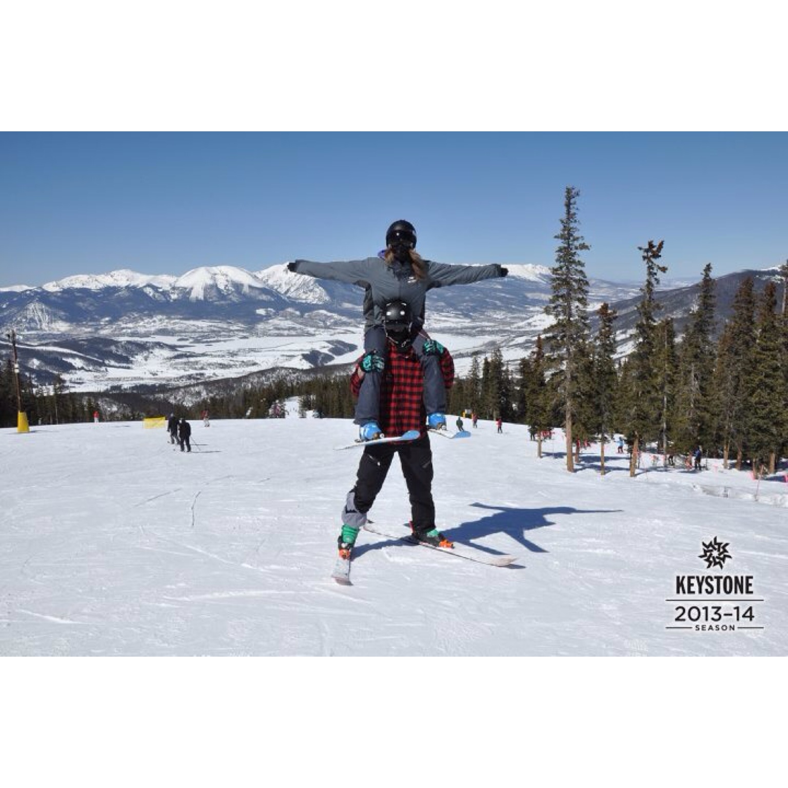 Ski with your friends. 