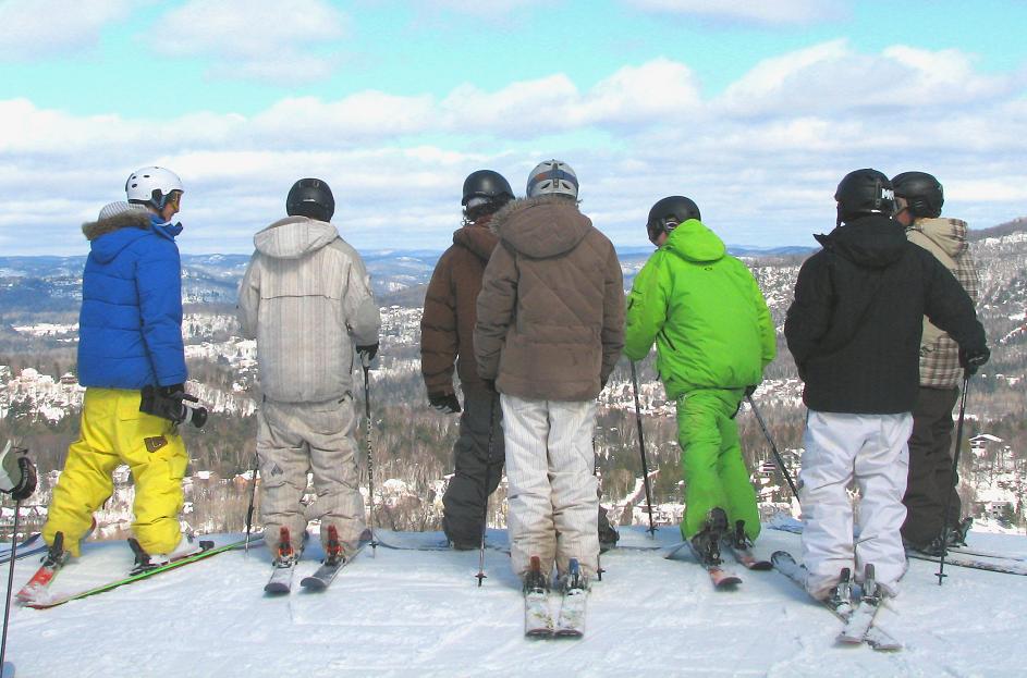 Skier wating for jump