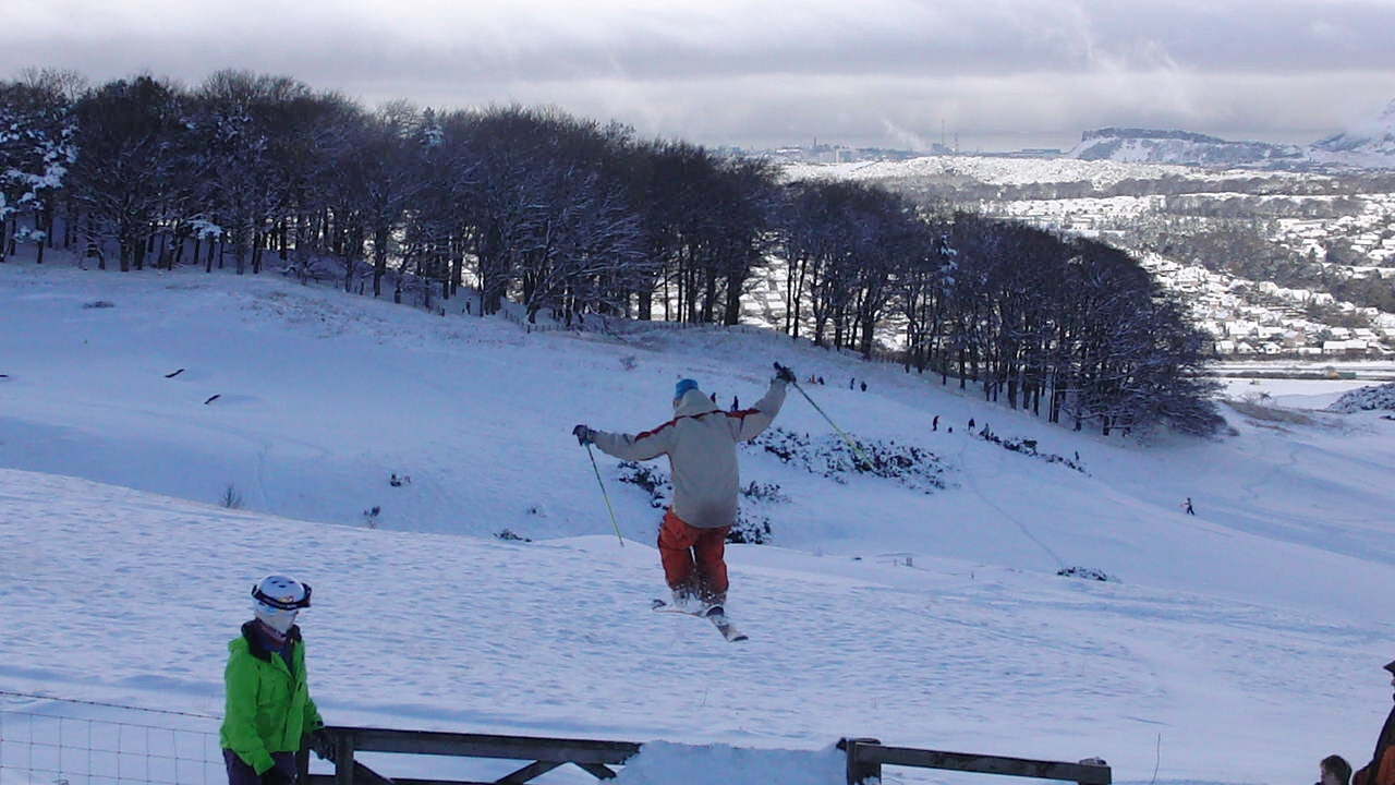 Skiing on the golf course