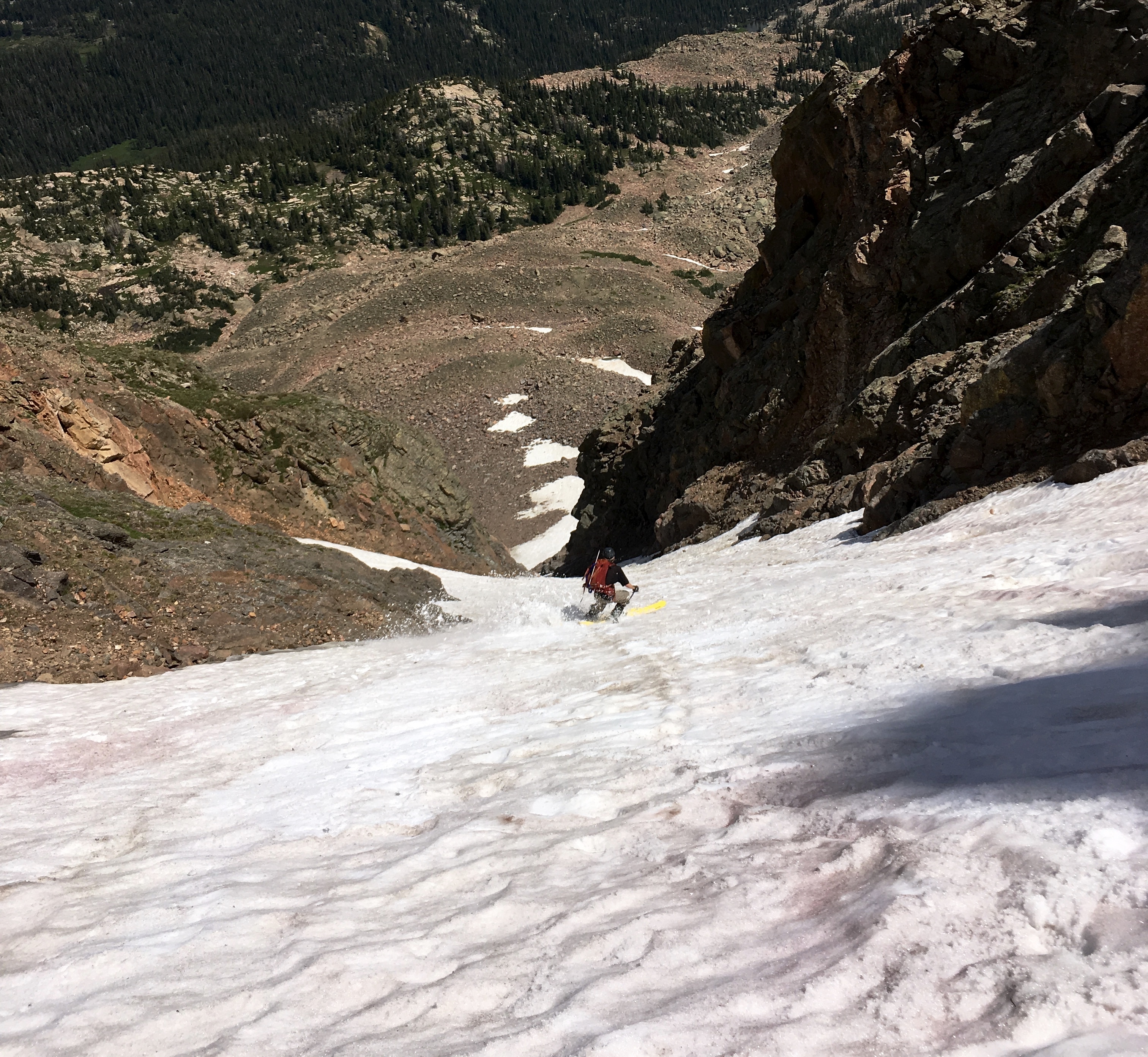 Skiing Palomino Couloir- August 7th