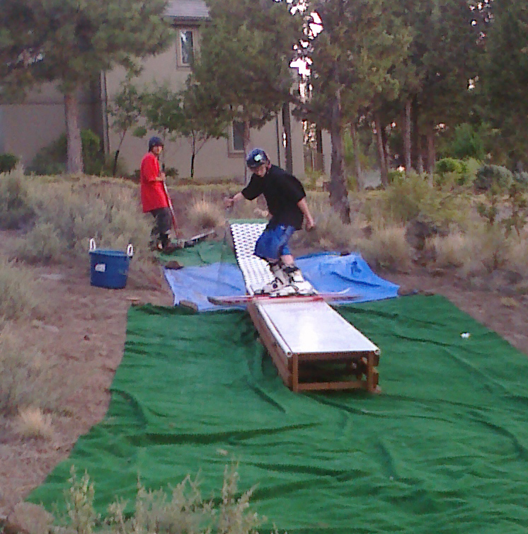 Skiing the backyard setup