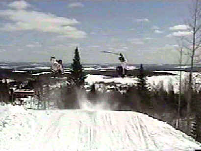 skiing with snowboarders is fun: 540 indy