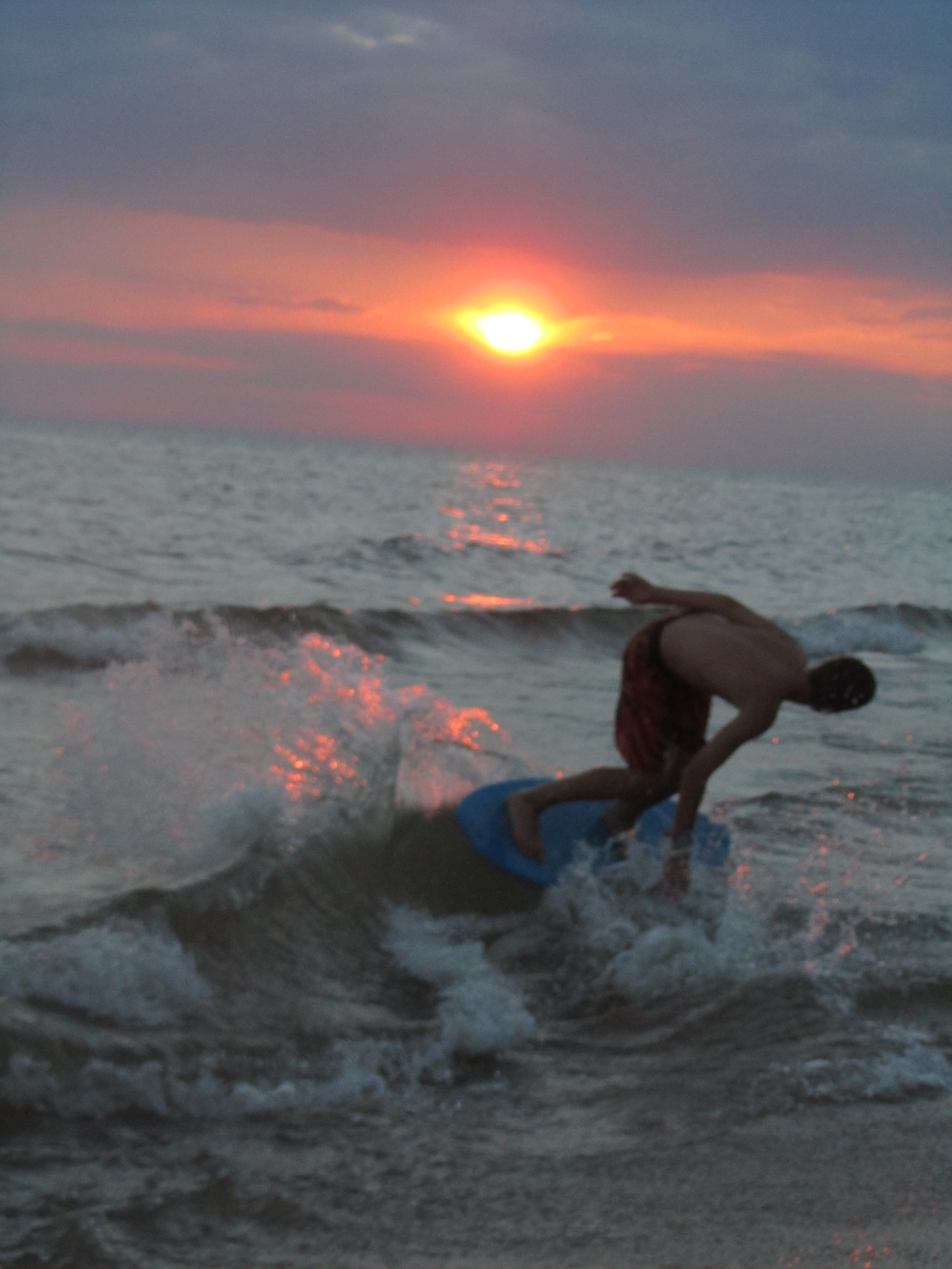 Skimboarding sunset