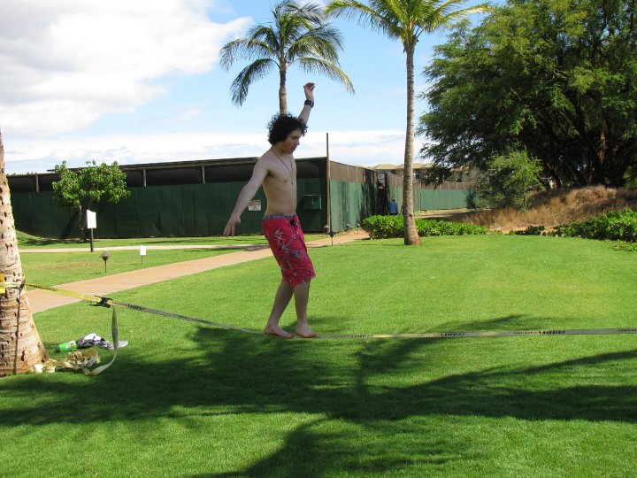 Slacklining in hawaii