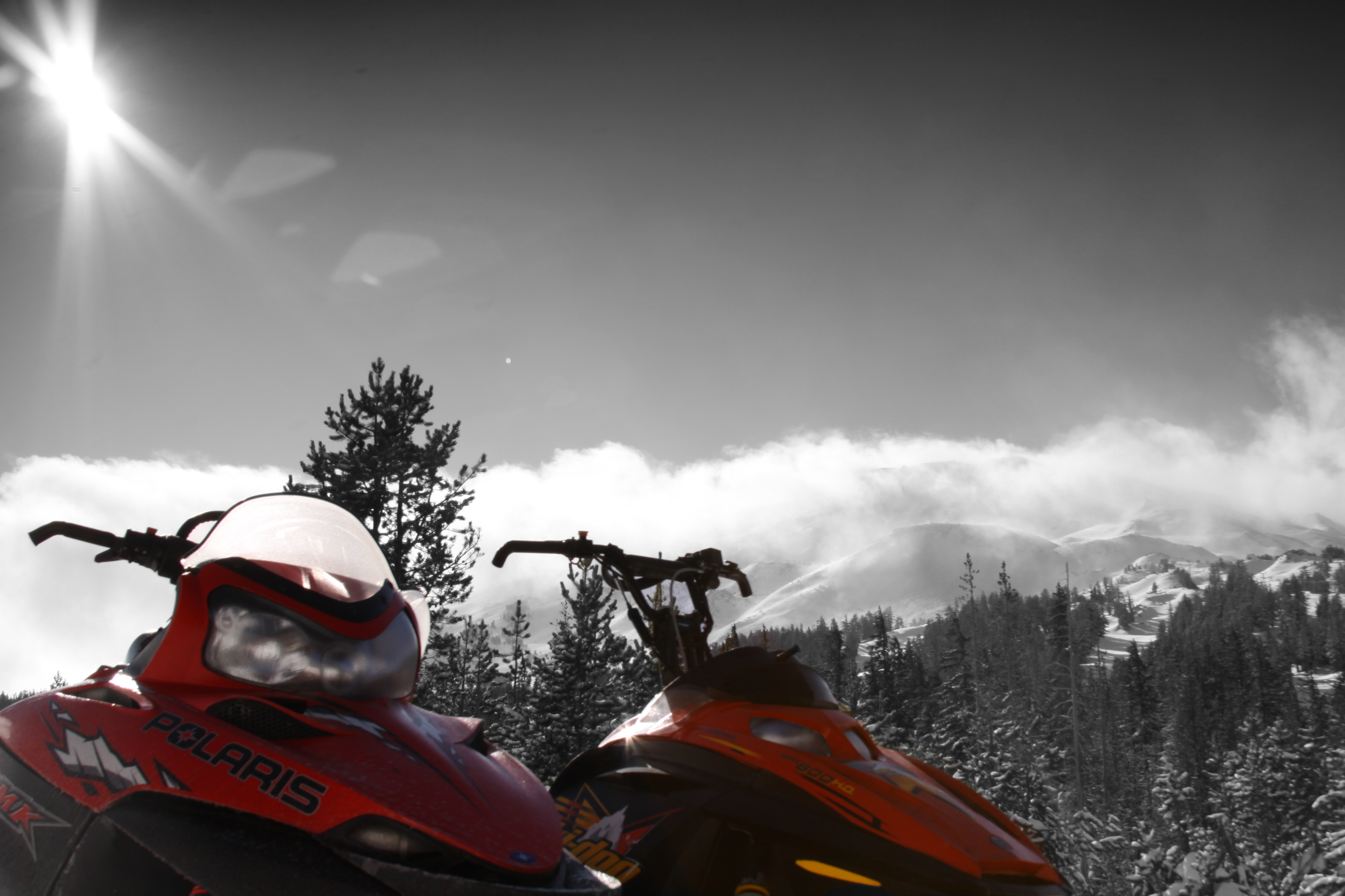 Sleds awaiting their first ride of the year...