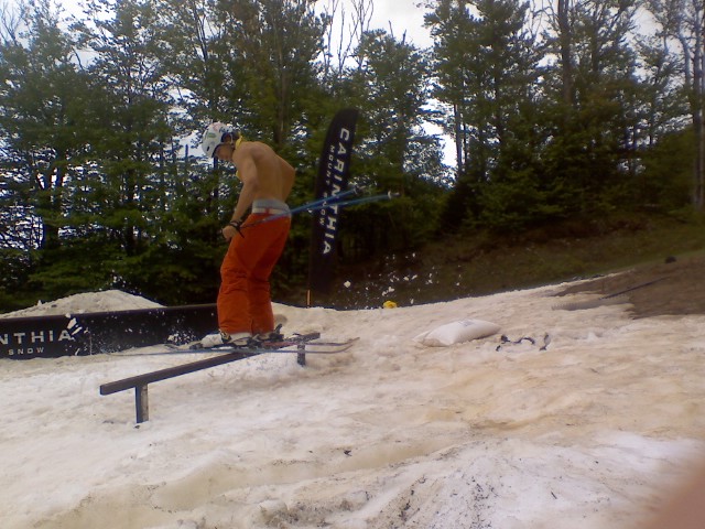 Slidin a rail shirtless..booyeah!