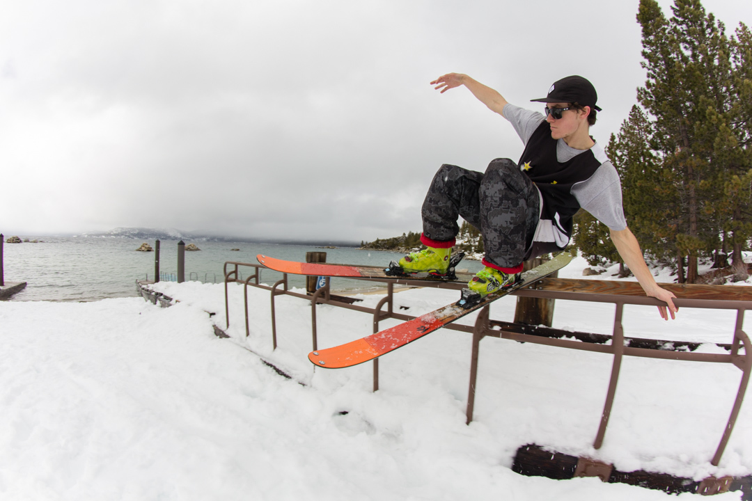 sliding by the beach, skier: C.Clayton