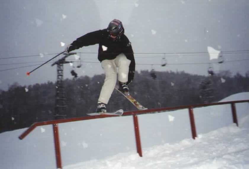 sliding rails is fun.... on one foot.