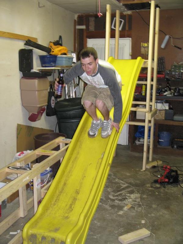 Sliding the inrun with brew in hand