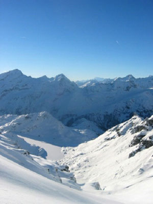 Slope looking down just before we skied it