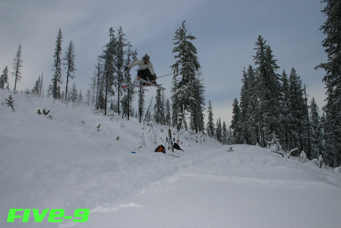 small 180 over road gap (first day on skis this year!)