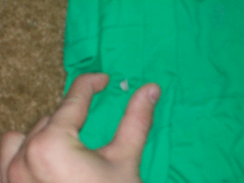 Small hole in pants inner leg