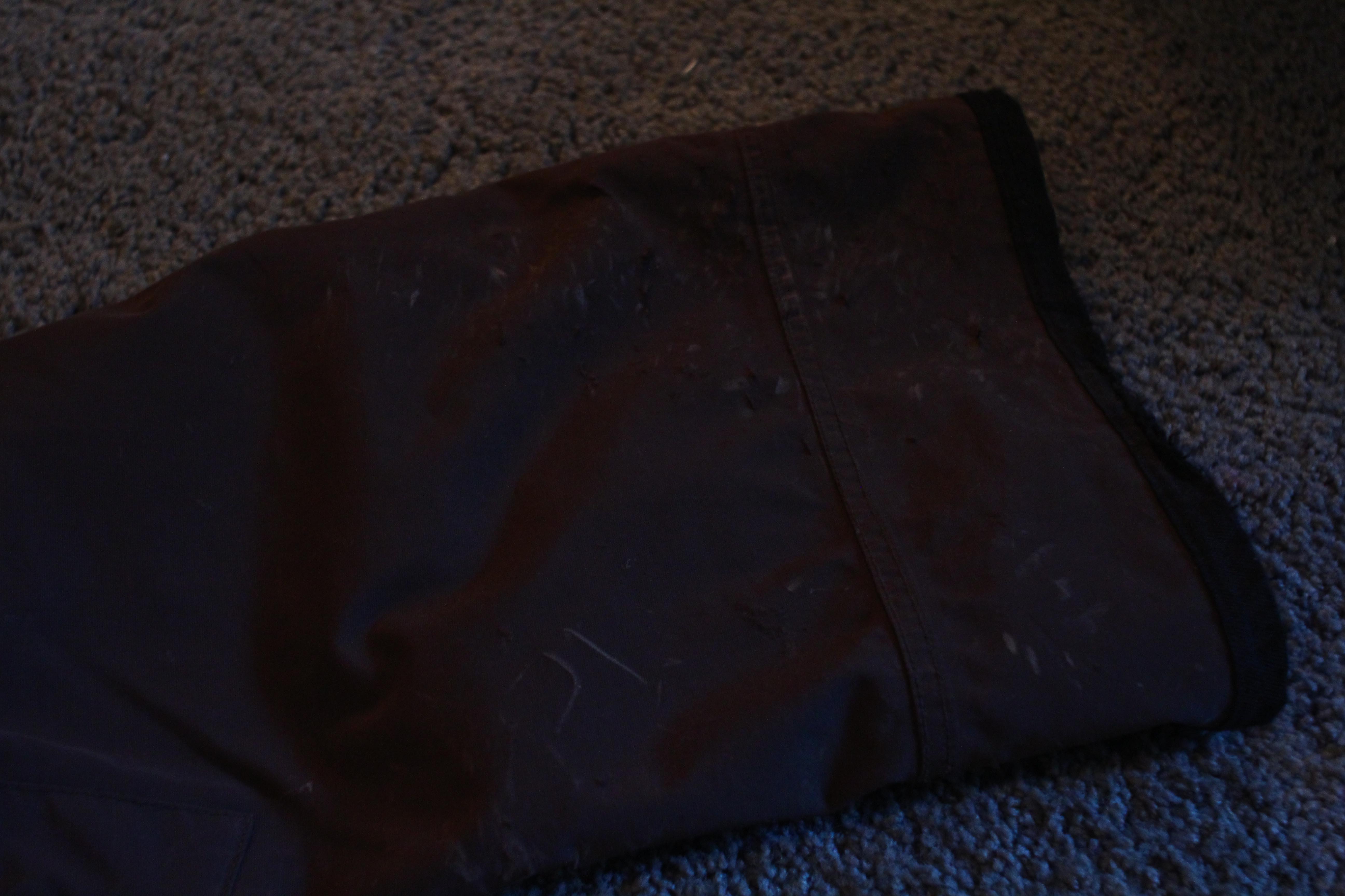 Small wear on left leg