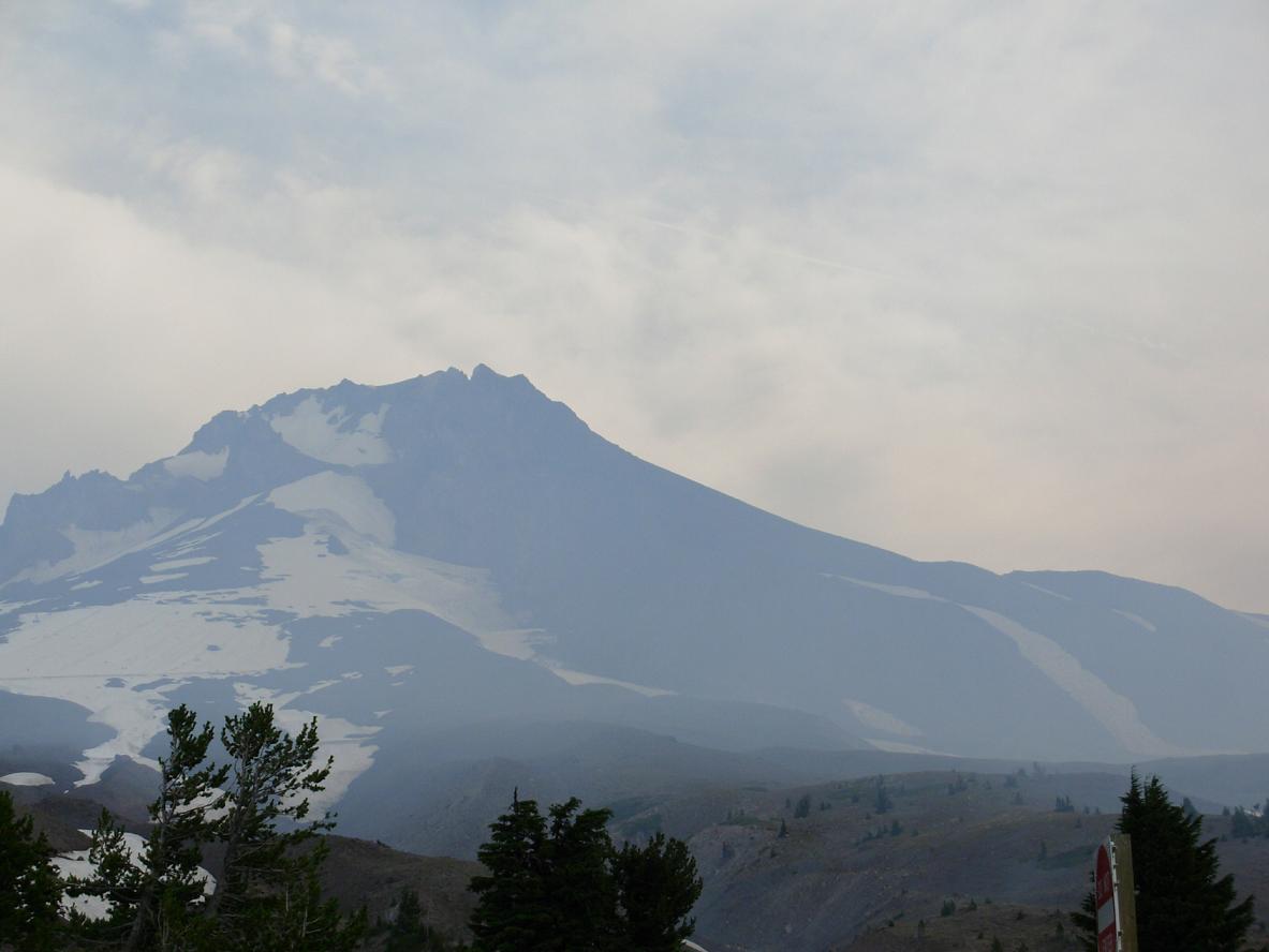 Smoke over mt. hood