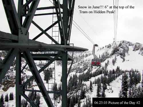 Snow in June!!! 6" at the top of the Tram on Hidden Peak!