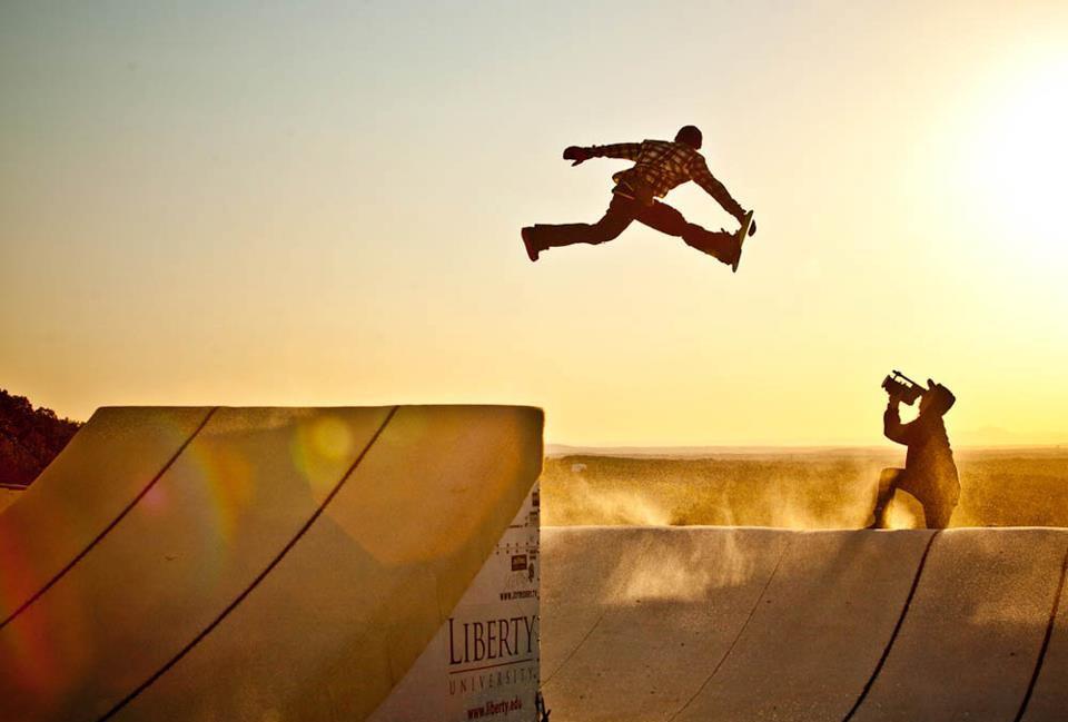 Snowboarder Going Hard