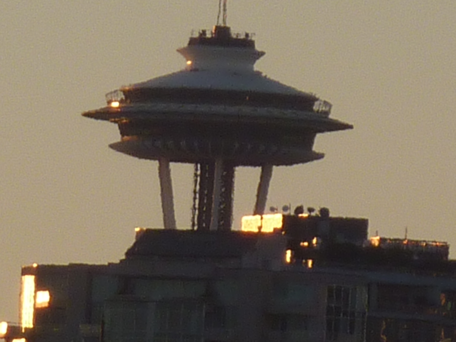 Space Needle in Falling Sun