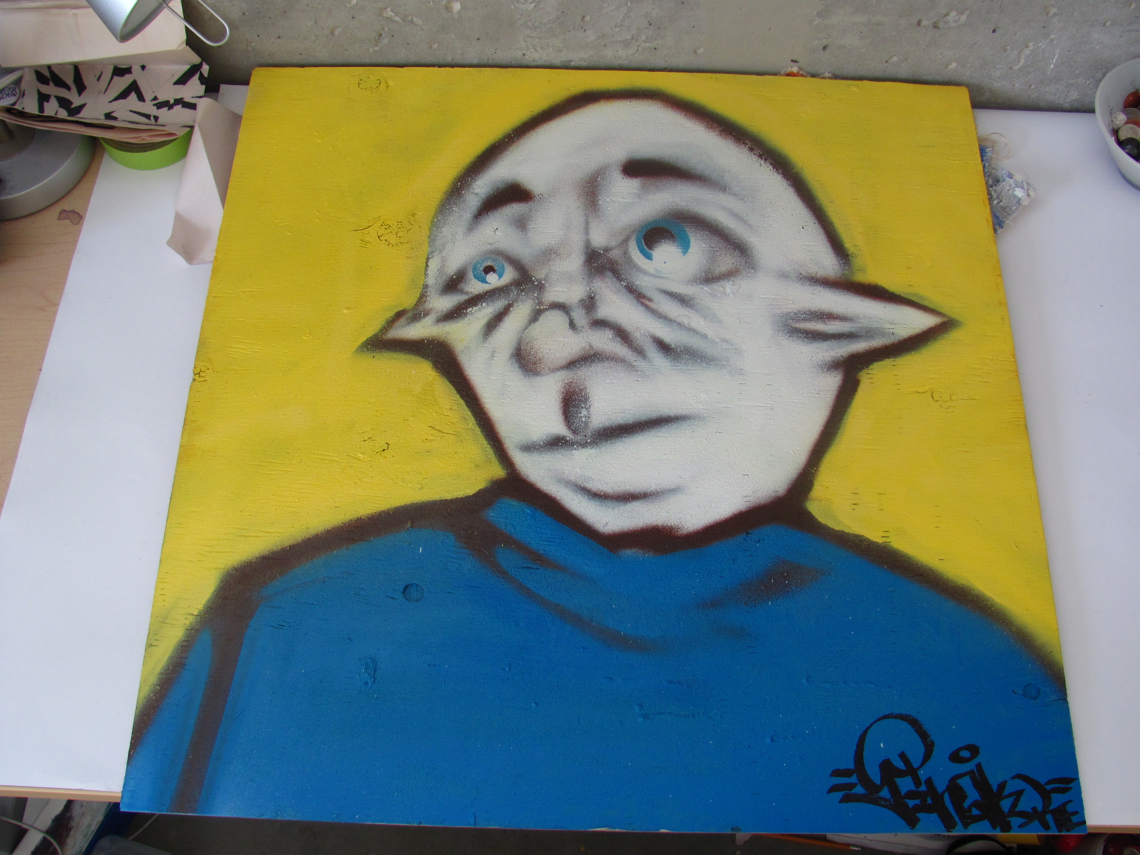 spray paint on board