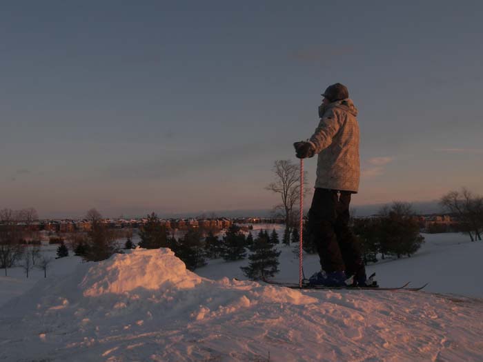 Standing around at sunset