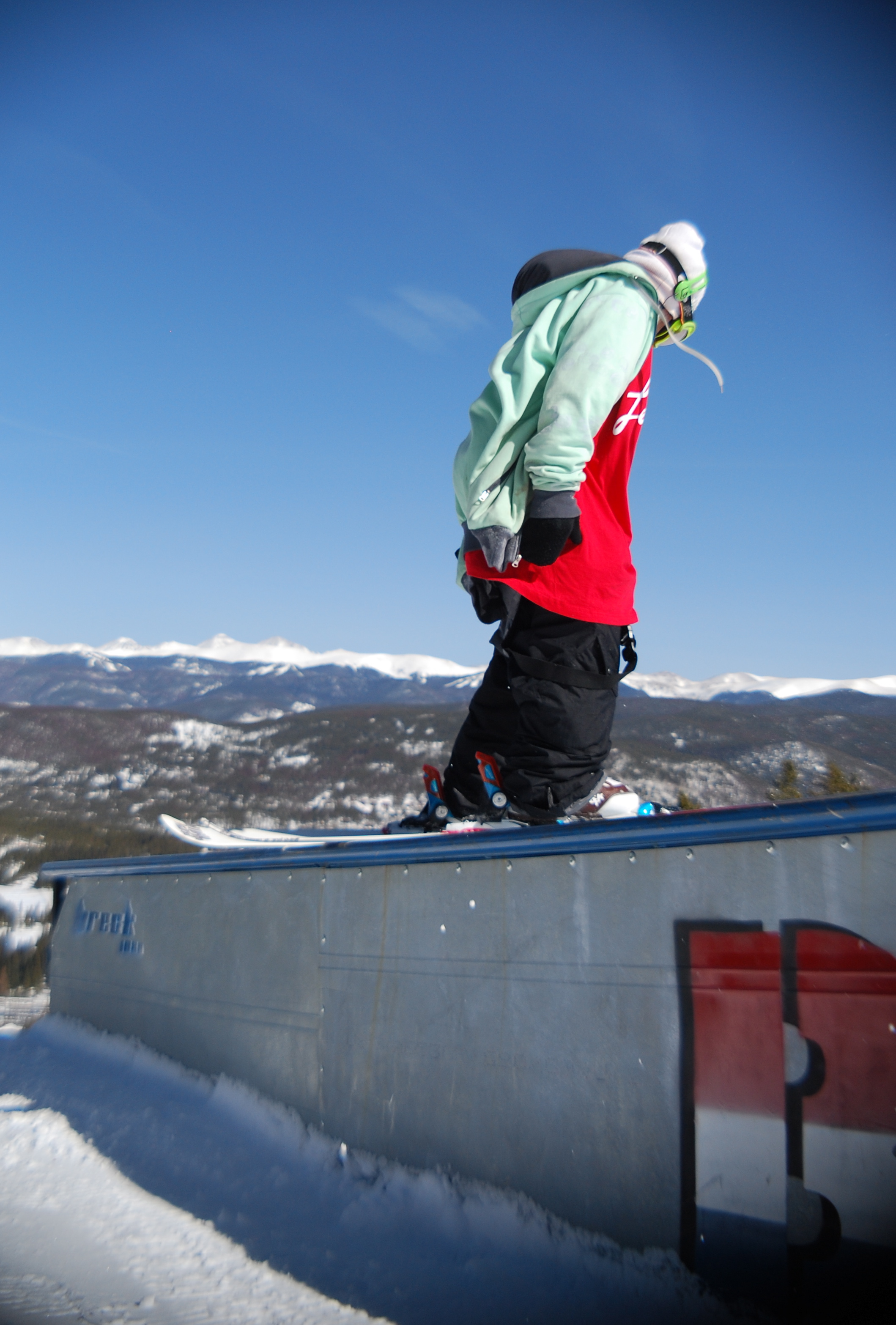Standing on a mountain