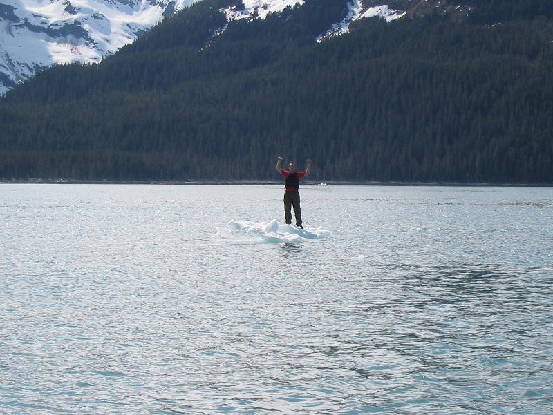 Standing on an iceberg