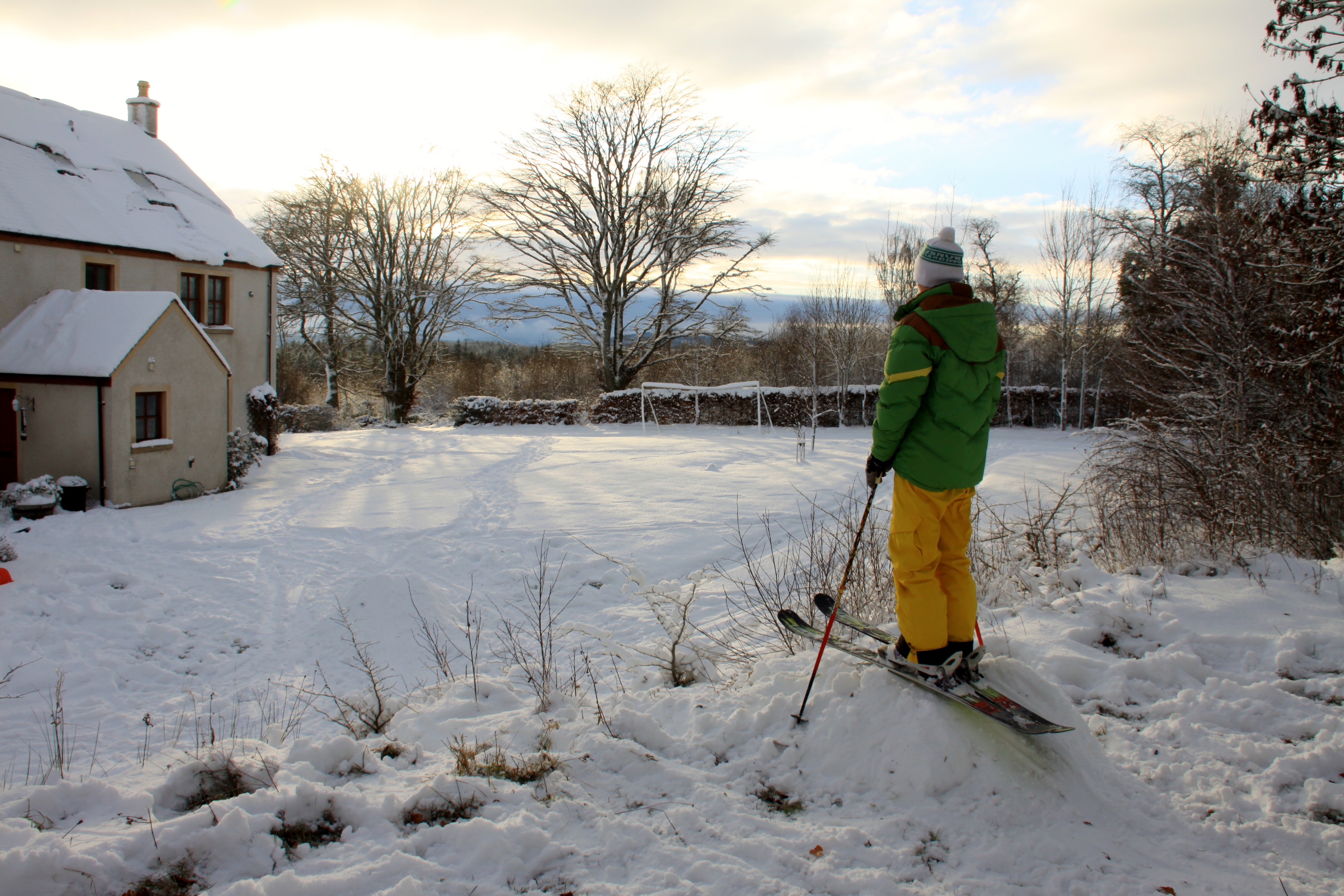Standing on run in of the small jump I made.
