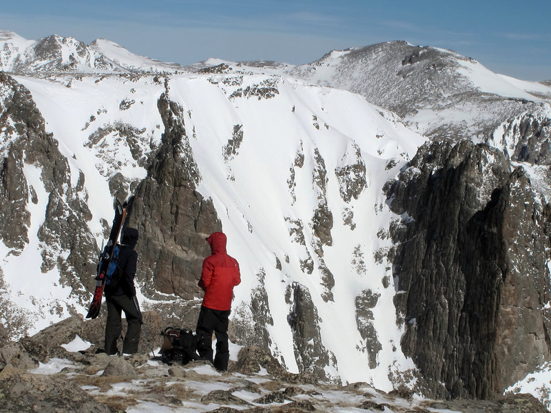 Staring Down the Spire Couloir