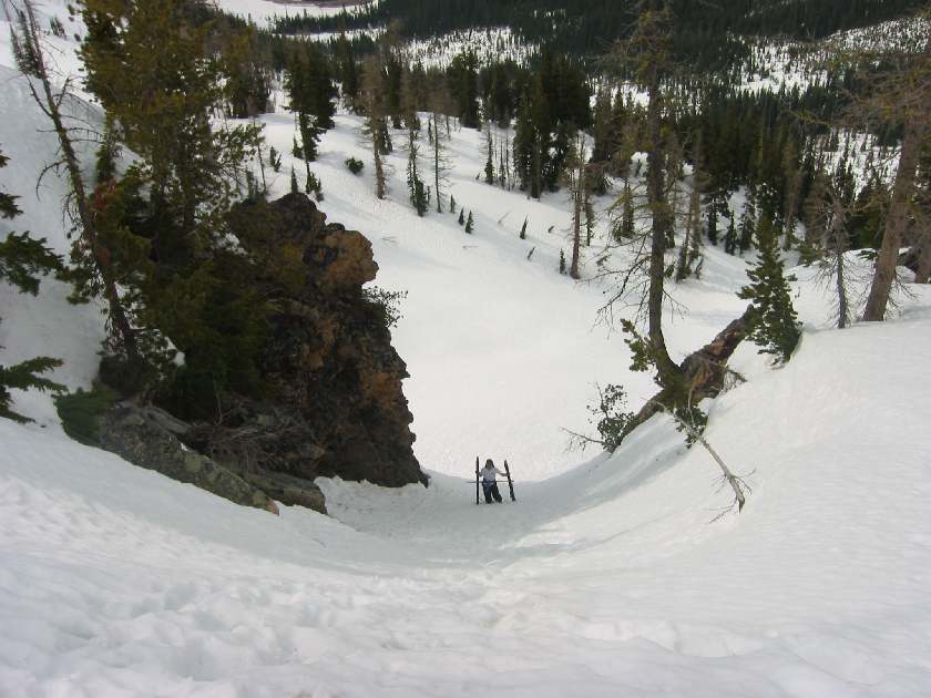 Steep couloir hike