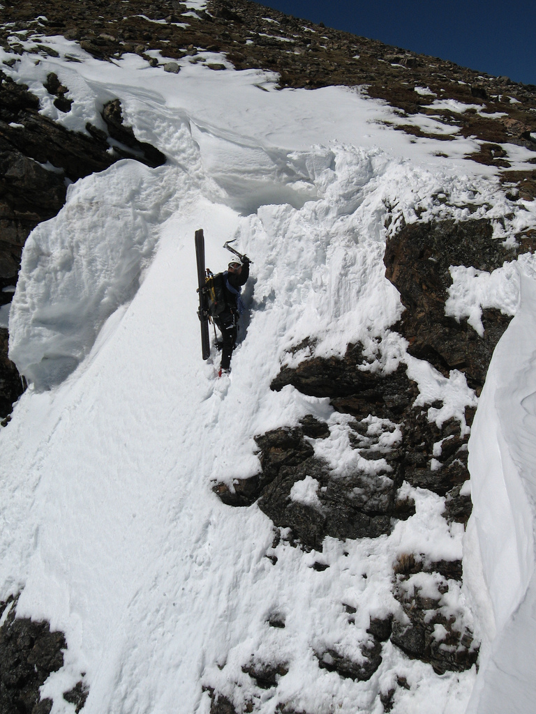 STEEP skiing off Super Star Couloir (entrance shot #1)