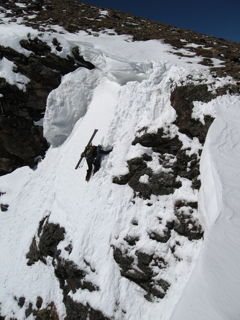 STEEP skiing off Super Star Couloir (entrance shot #2)