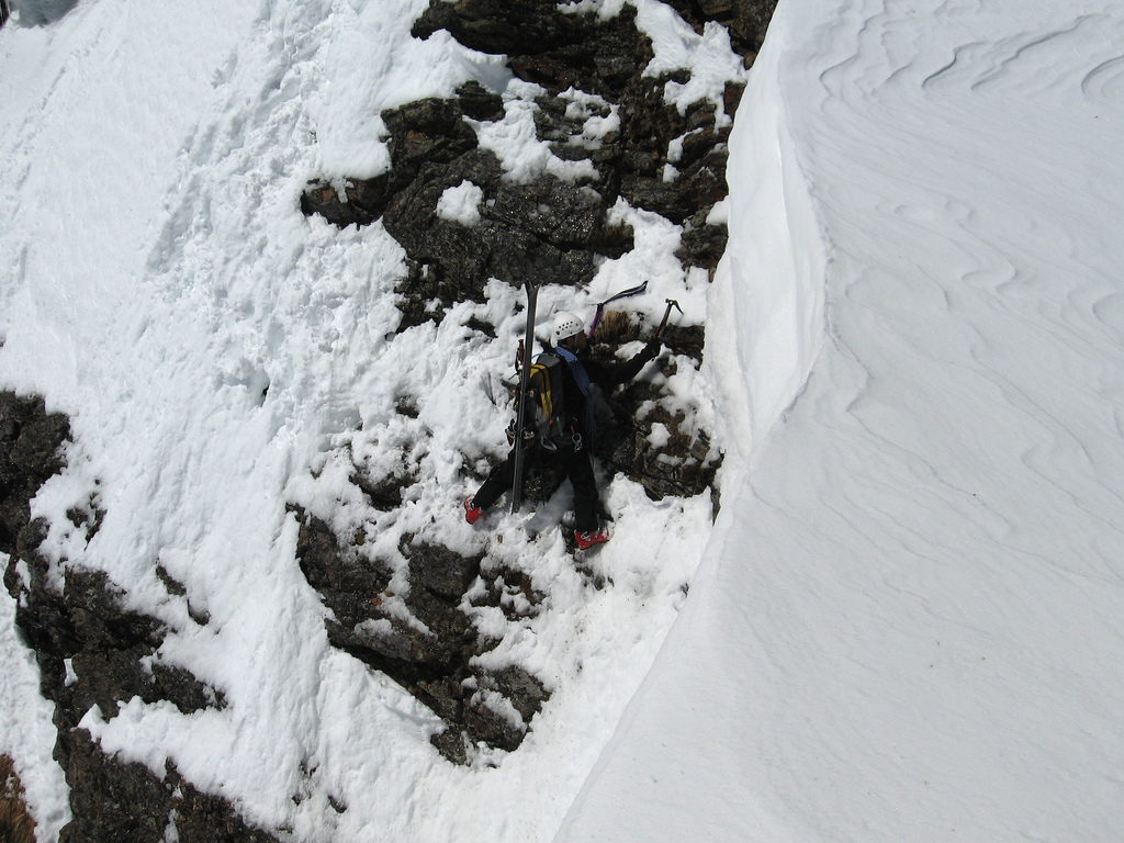 STEEP skiing off Super Star Couloir (entrance shot #3)