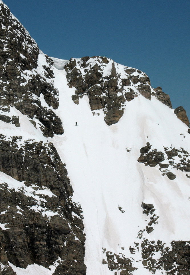 STEEP skiing off Super Star Couloir