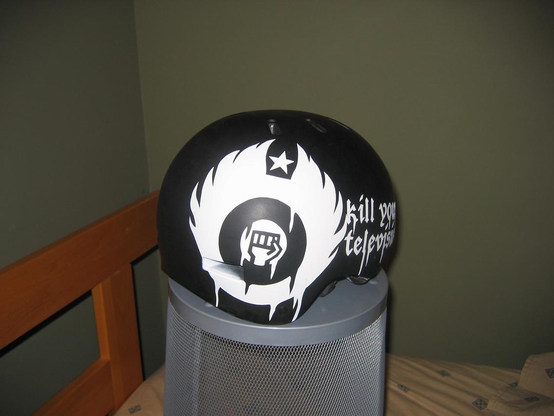 stencil on helmet