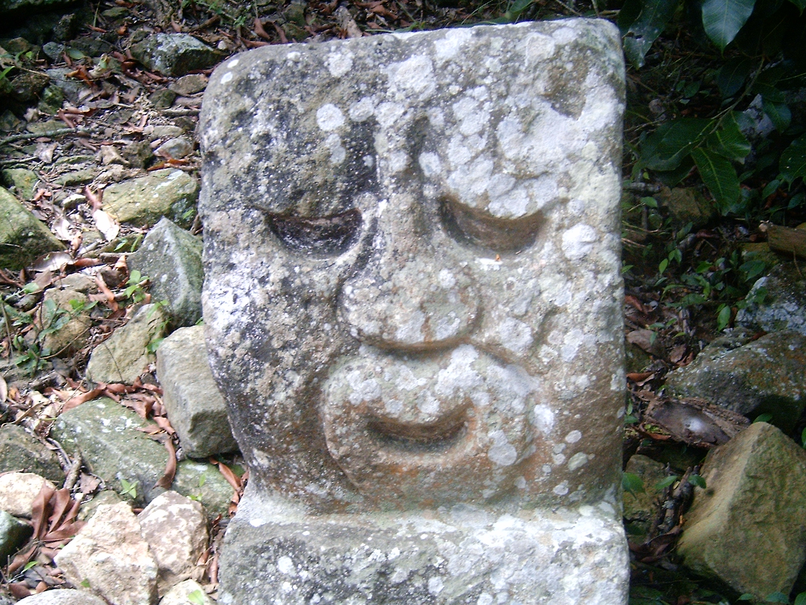 Stone head, copan, honduras