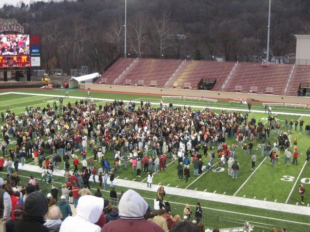 Storming the field!