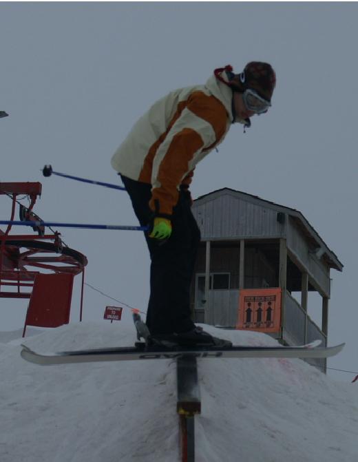 Straight below the flat rail