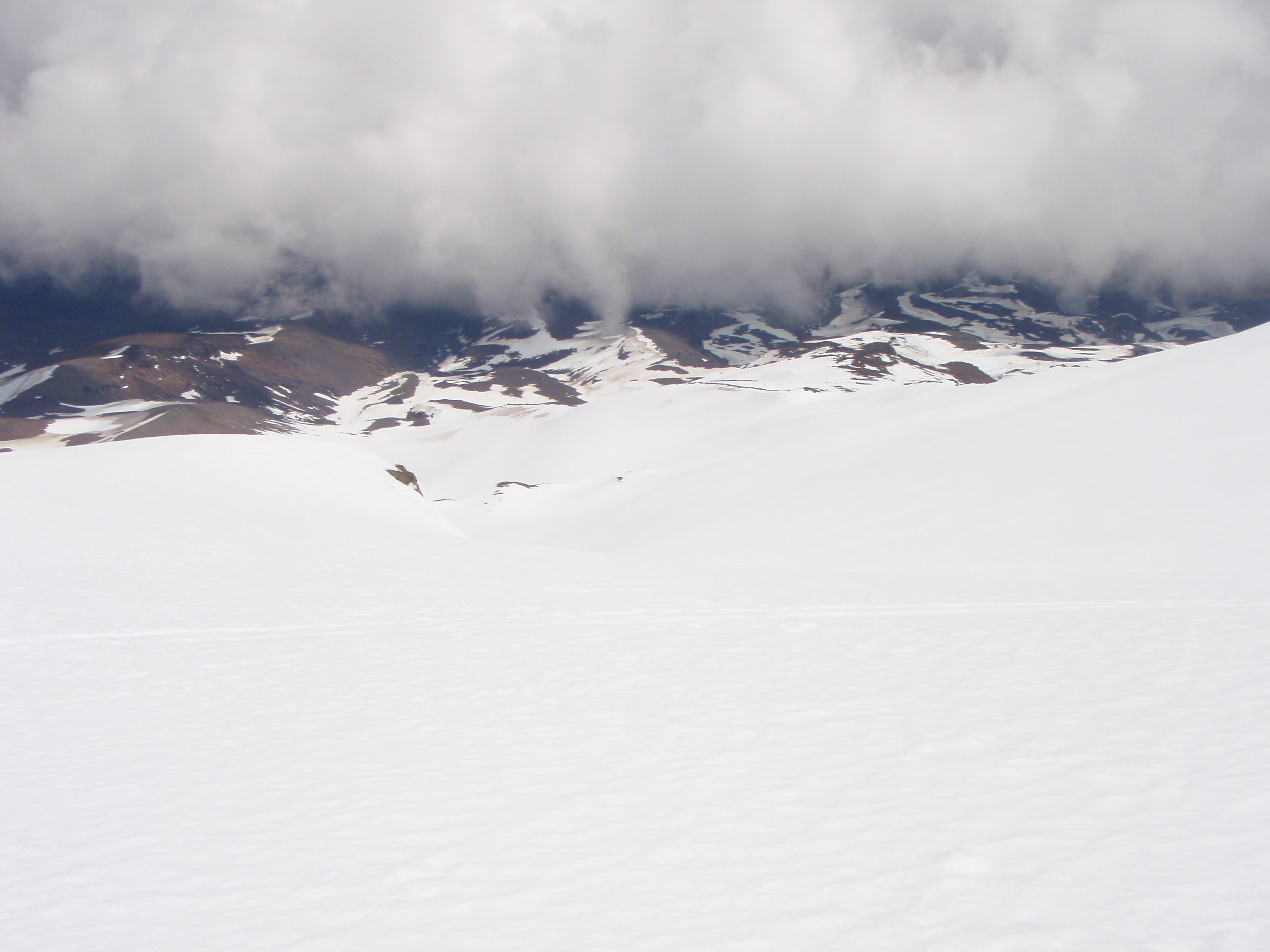 Straight down from the crater...