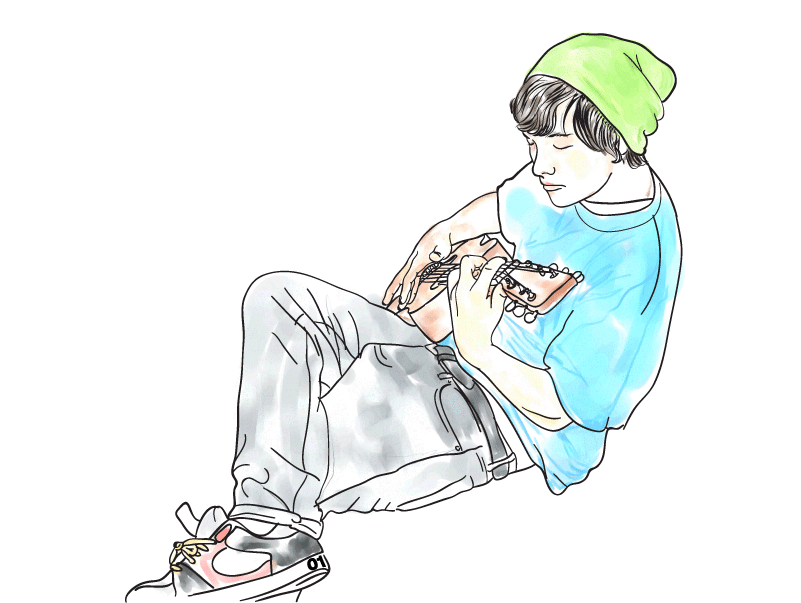 Straight wailin' tha little guitar