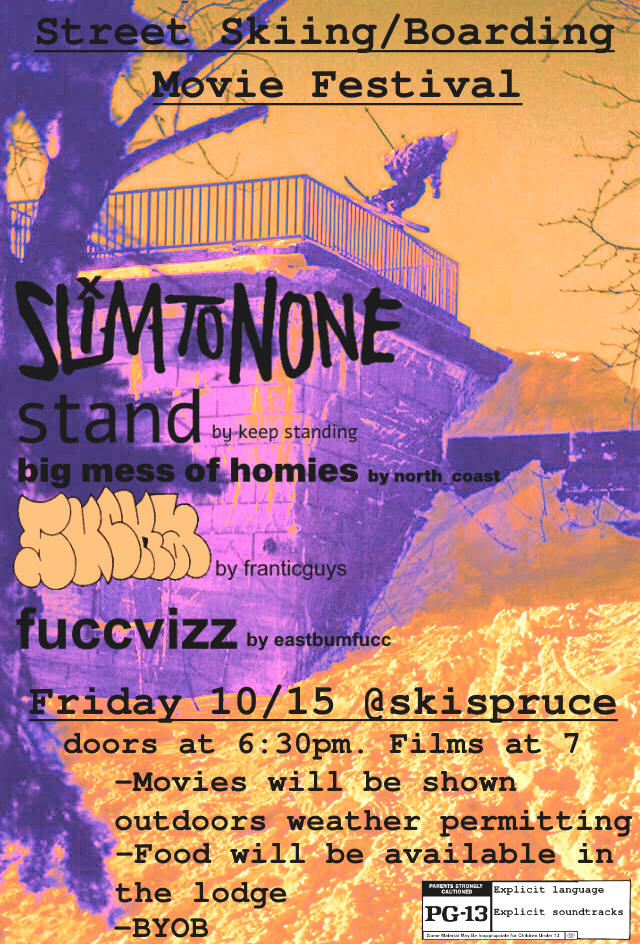 Street movies at Spruce Mtn. Maine Oct 15th!