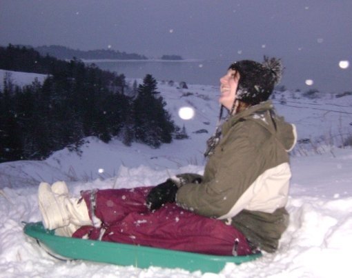 Sturgeon Bay sleddin the dunes.