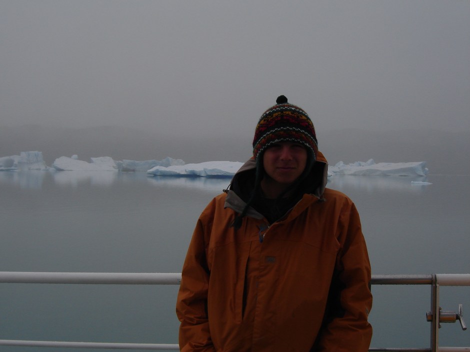 summer, frigid waters and icebergs