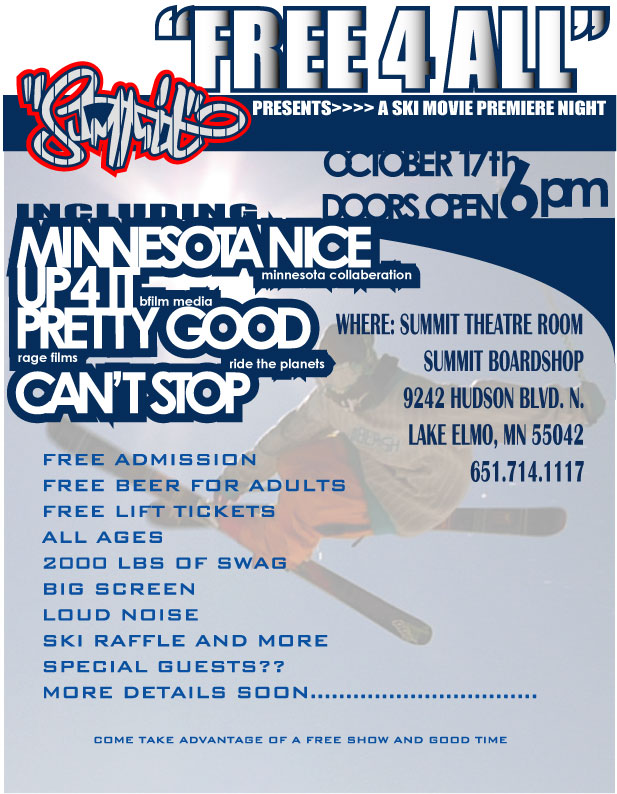 Summit presents "Free 4 All" ski movie premiere