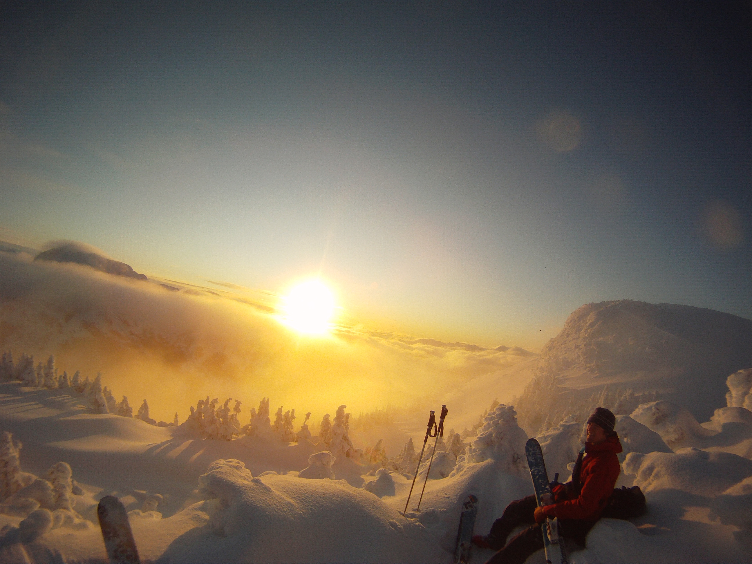 Sunrise on top of the mountain