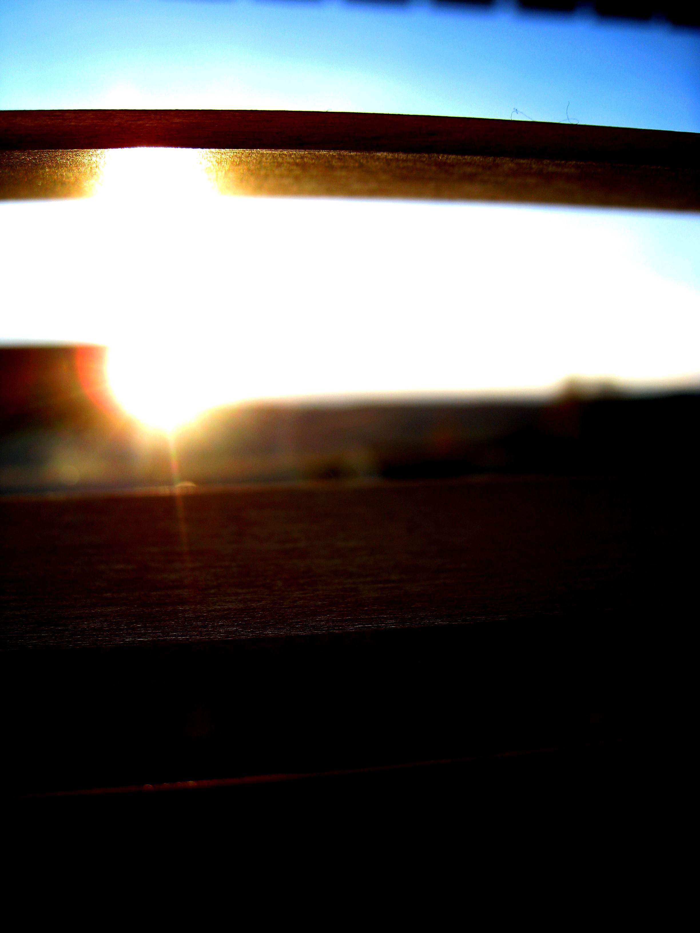 Sunset through window