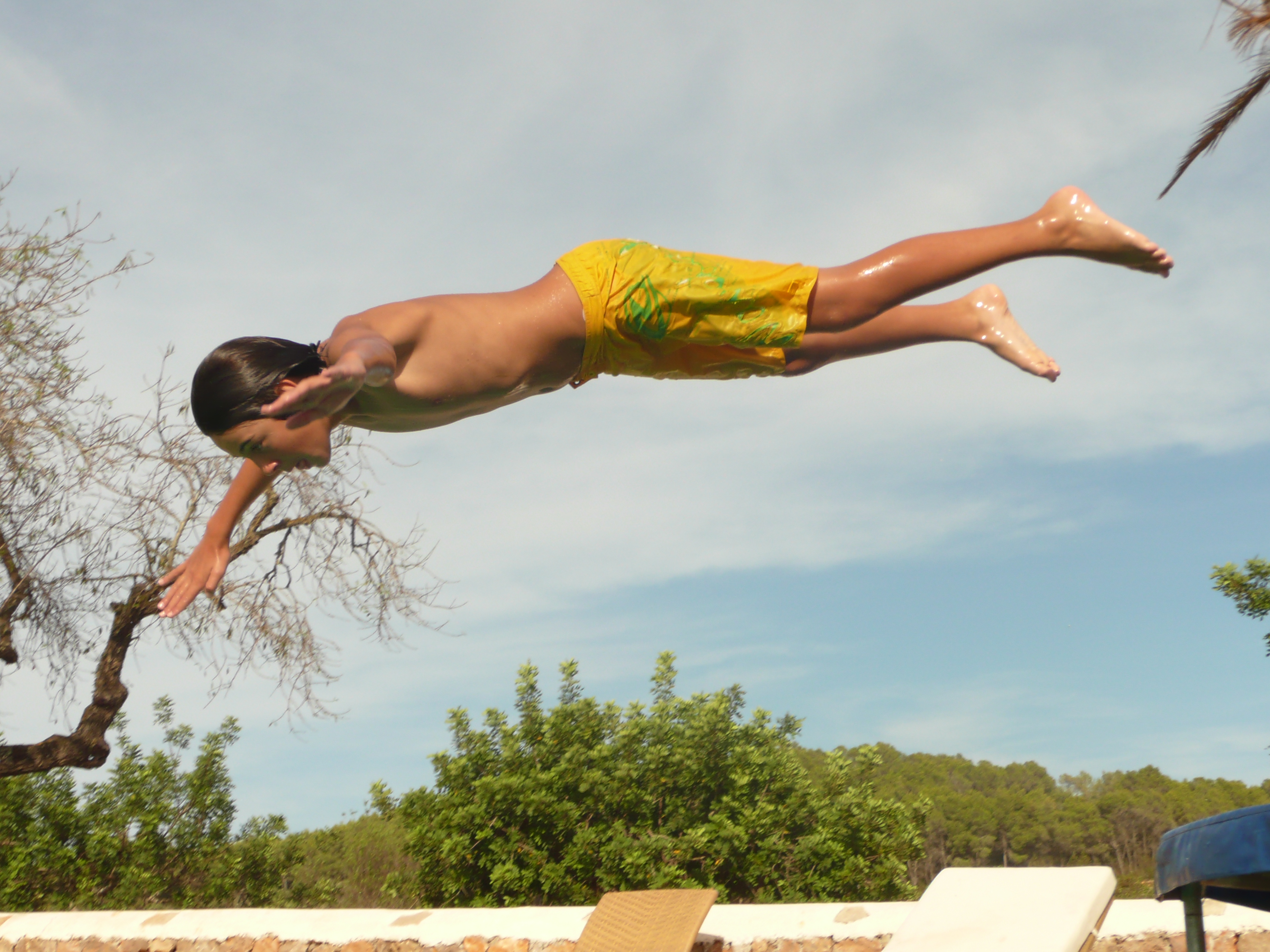 Superman frontflip in to pool