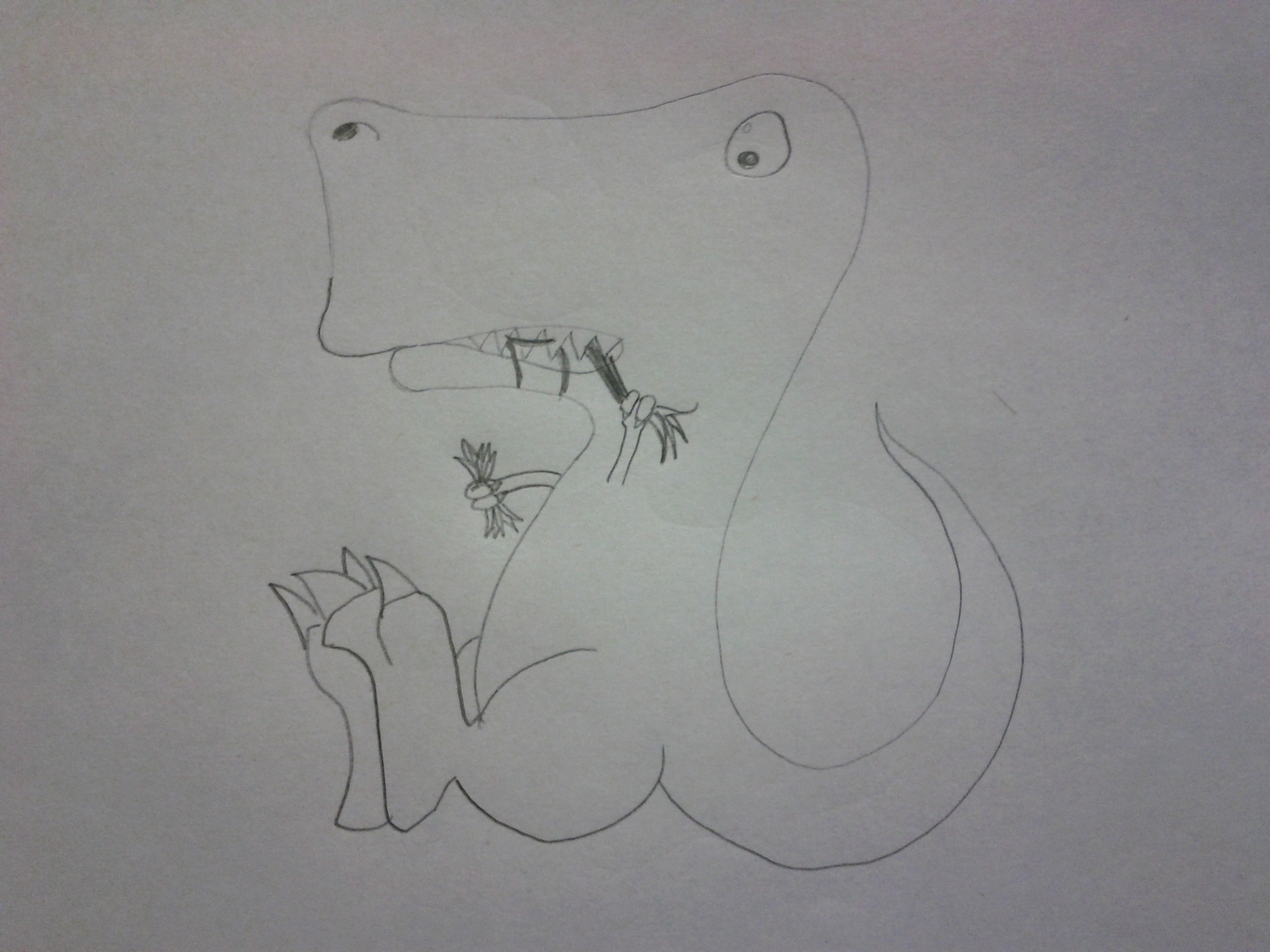 t-rex eating grass