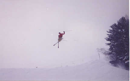 tail grab off a hip.