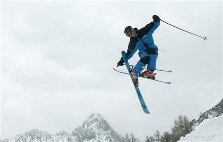 Tail grap in Back Country Chamonix
