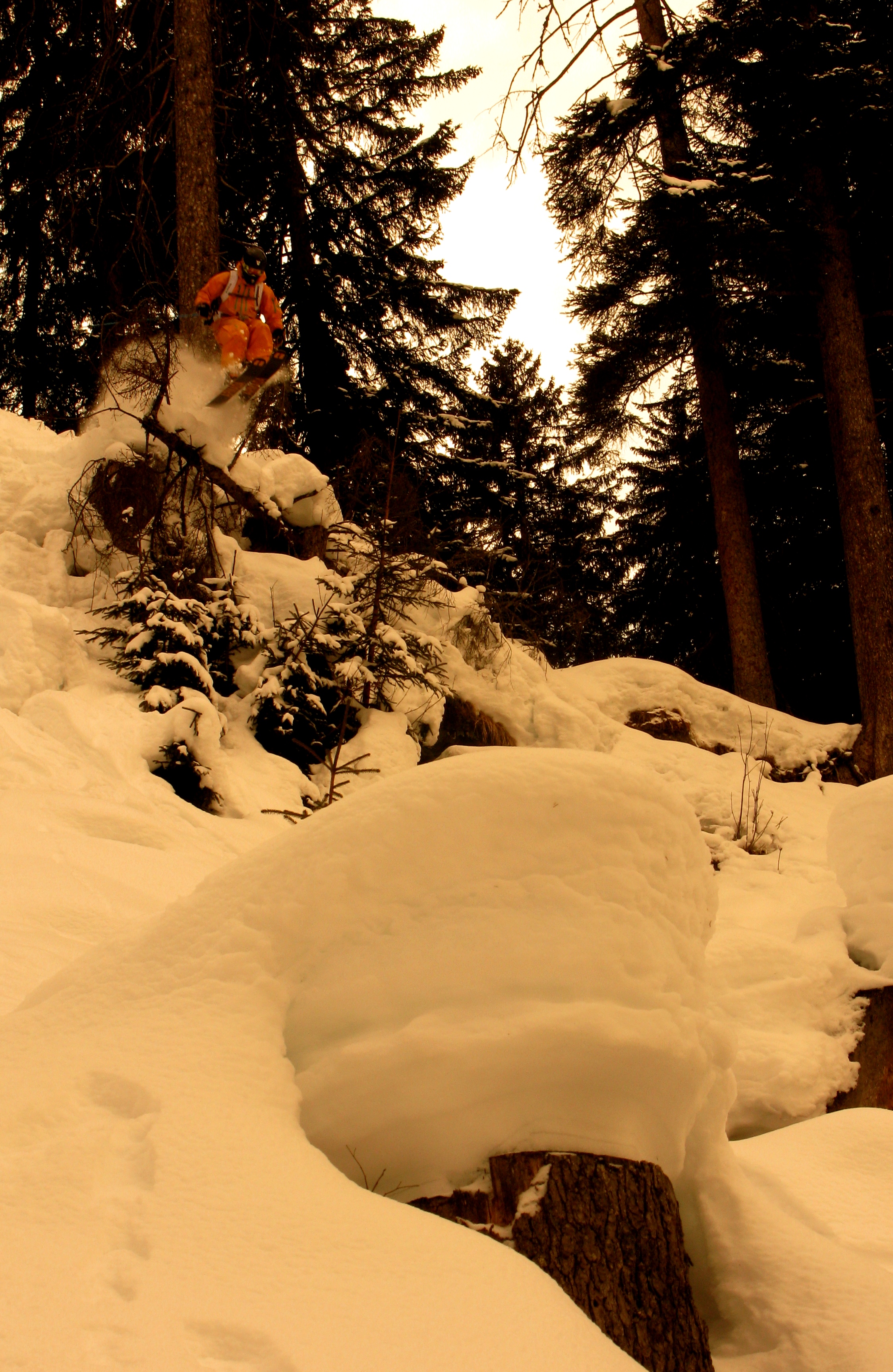 Takin air in thw woods