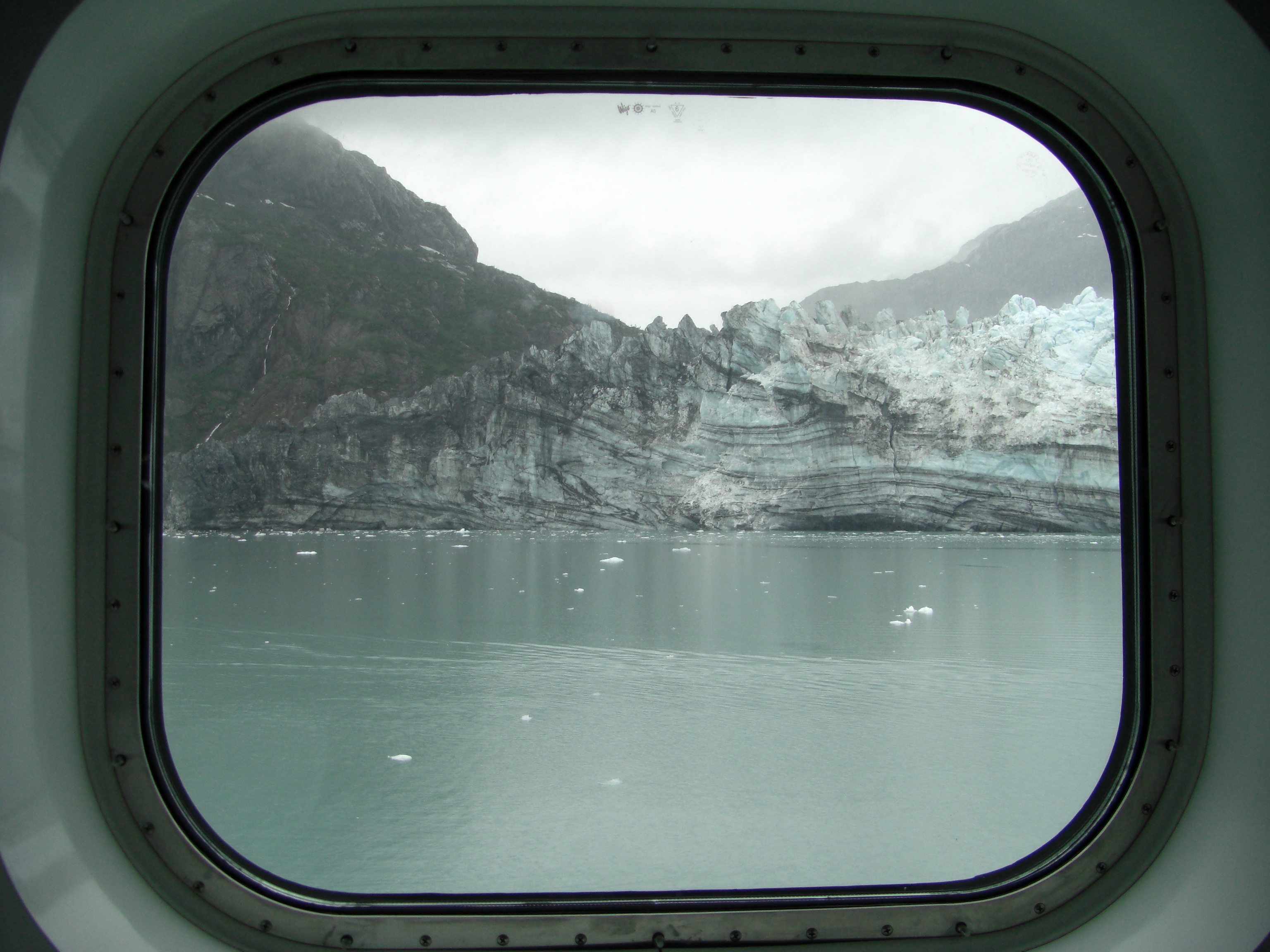 The glacier outside the window